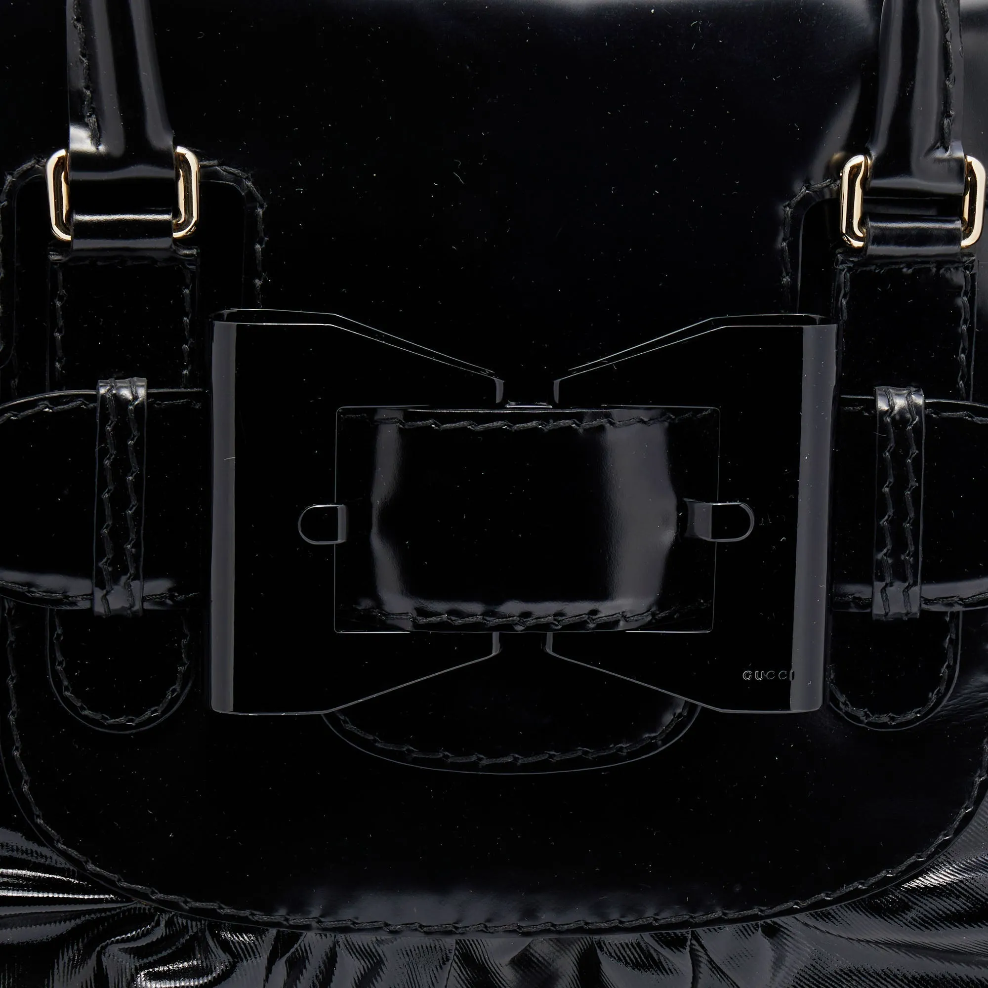 Gucci Black Leather and Coated Canvas Large Dialux Queen Tote