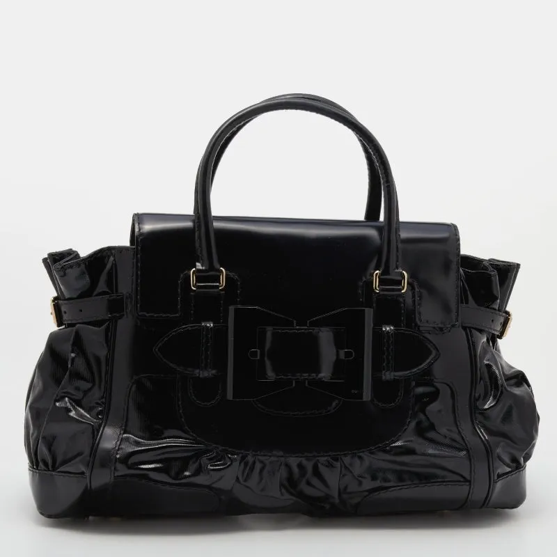 Gucci Black Leather and Coated Canvas Large Dialux Queen Tote
