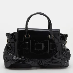 Gucci Black Leather and Coated Canvas Large Dialux Queen Tote