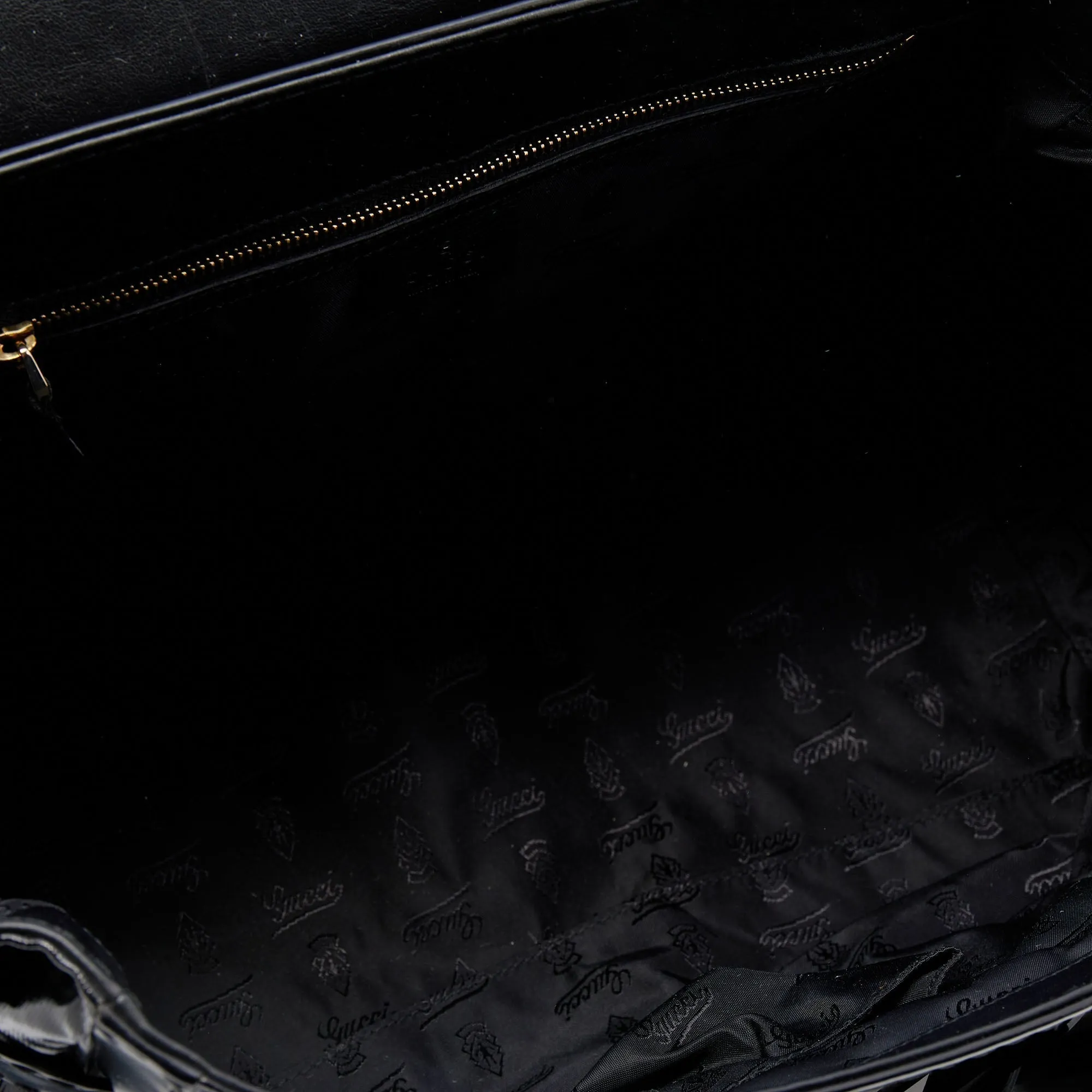 Gucci Black Leather and Coated Canvas Large Dialux Queen Tote