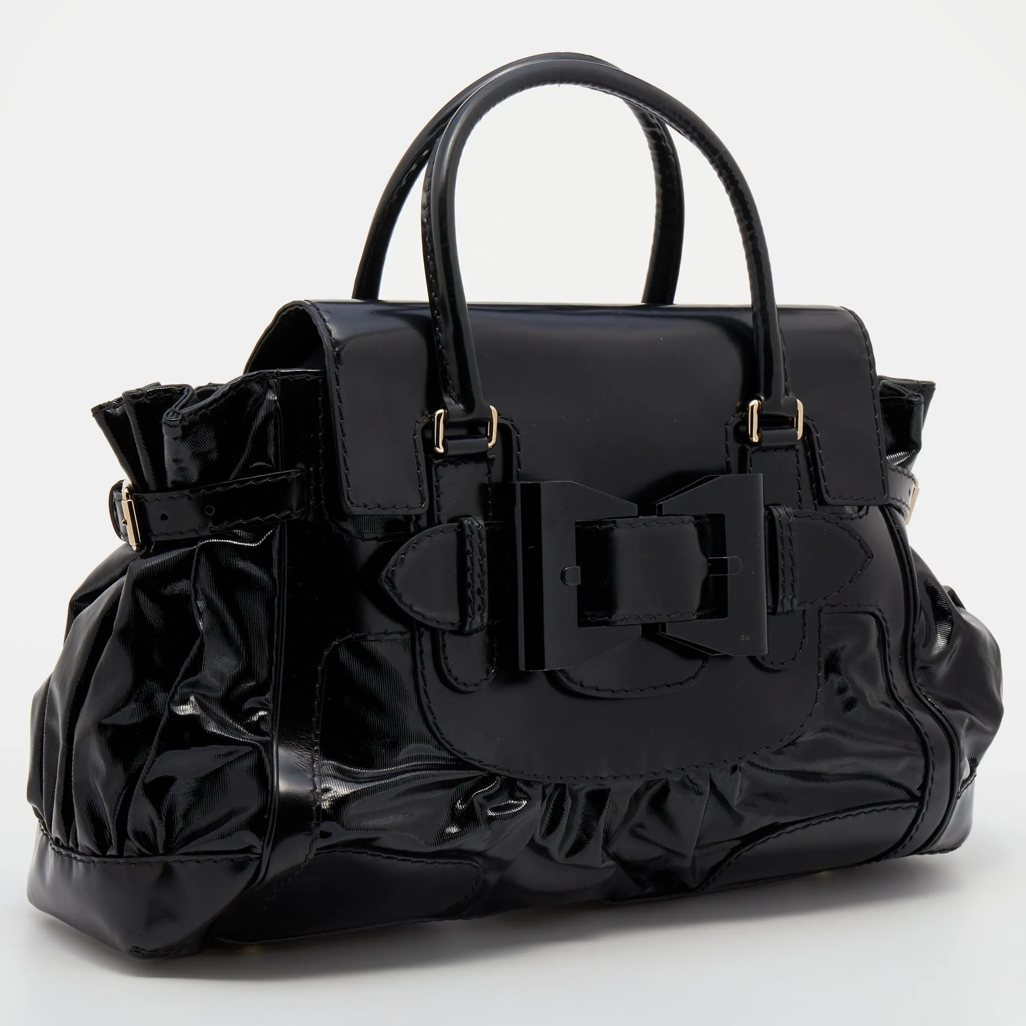 Gucci Black Leather and Coated Canvas Large Dialux Queen Tote