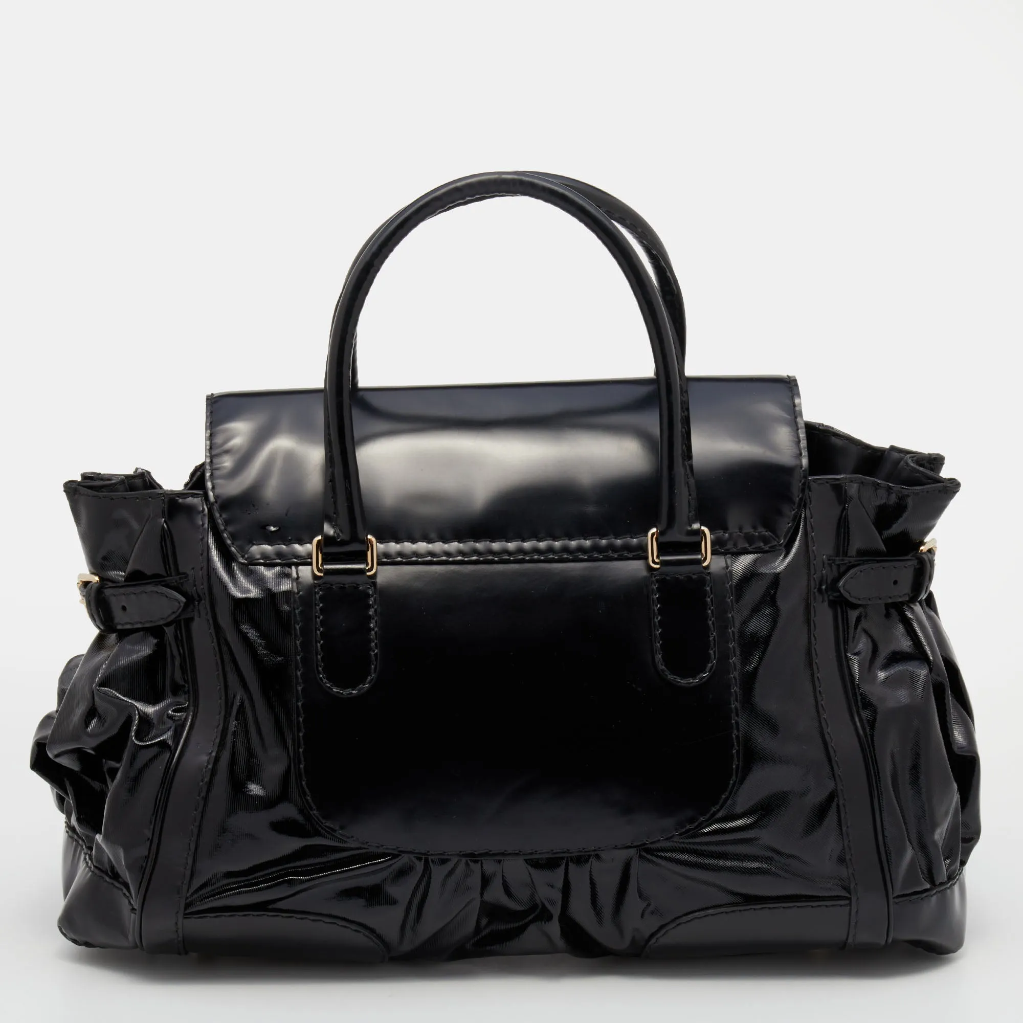 Gucci Black Leather and Coated Canvas Large Dialux Queen Tote