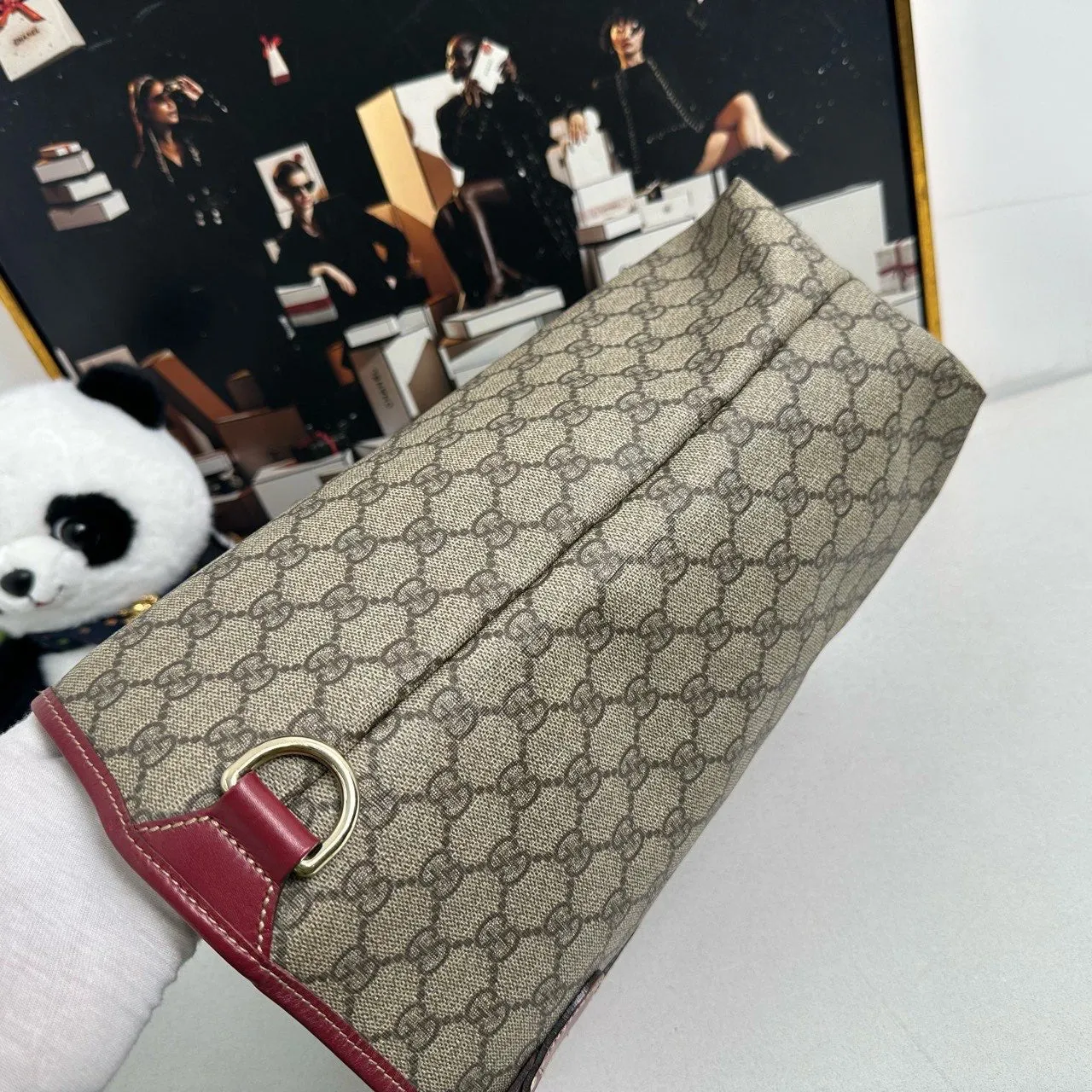 Gucci GG Canvas Red and Beige  Tote Bag (12271977)