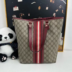 Gucci GG Canvas Red and Beige  Tote Bag (12271977)