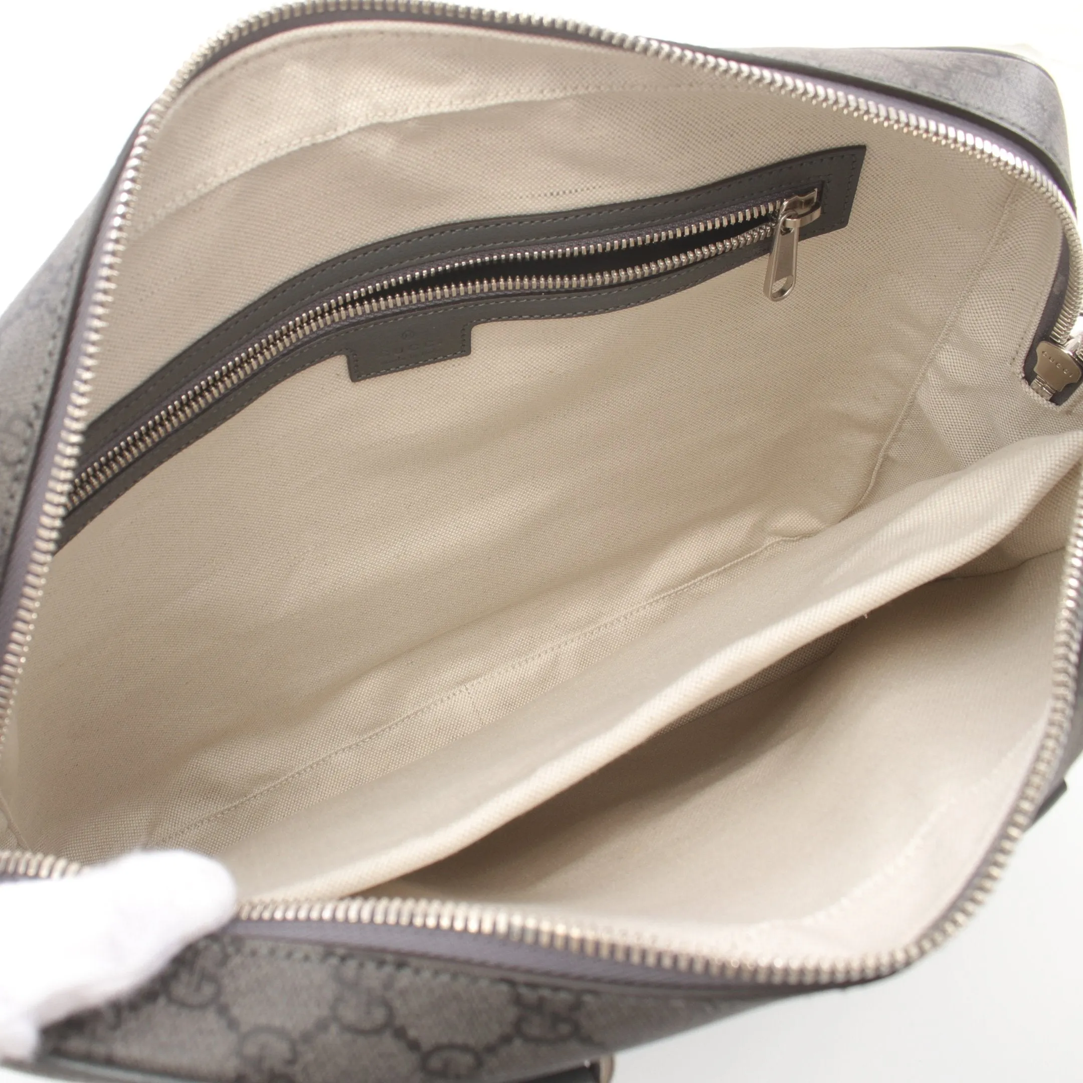 Gucci Ophidia Gg Supreme Medium Briefcase Leather Gray