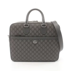 Gucci Ophidia Gg Supreme Medium Briefcase Leather Gray