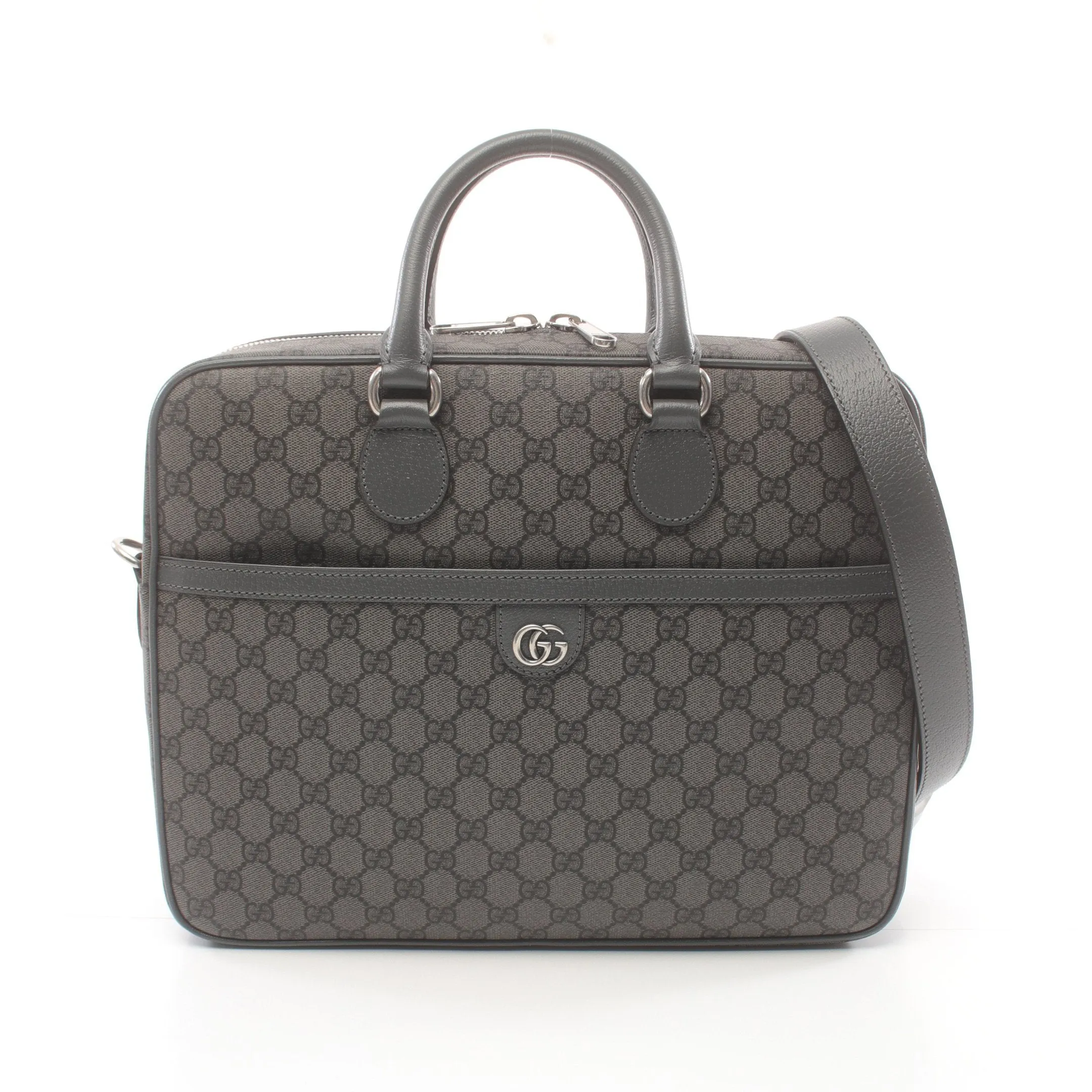 Gucci Ophidia Gg Supreme Medium Briefcase Leather Gray