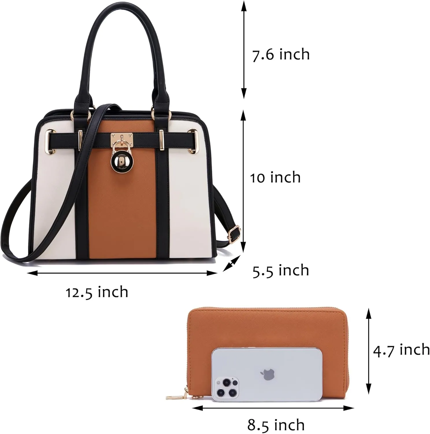 Handbags Sets For Women Shoulder Bags Top Handle Work Satchel Tote Purses Set With Matching Wallet 2pcs