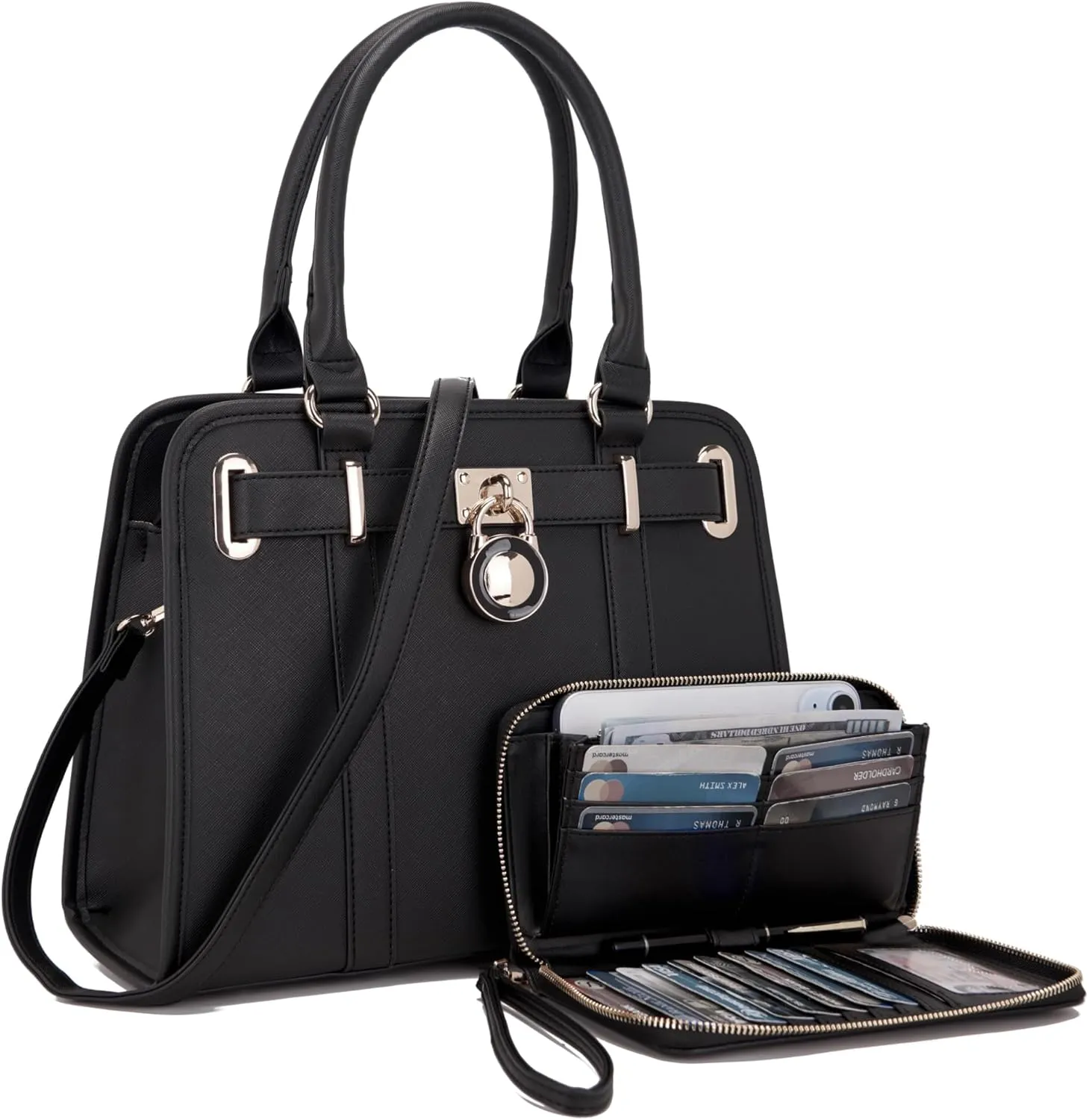 Handbags Sets For Women Shoulder Bags Top Handle Work Satchel Tote Purses Set With Matching Wallet 2pcs