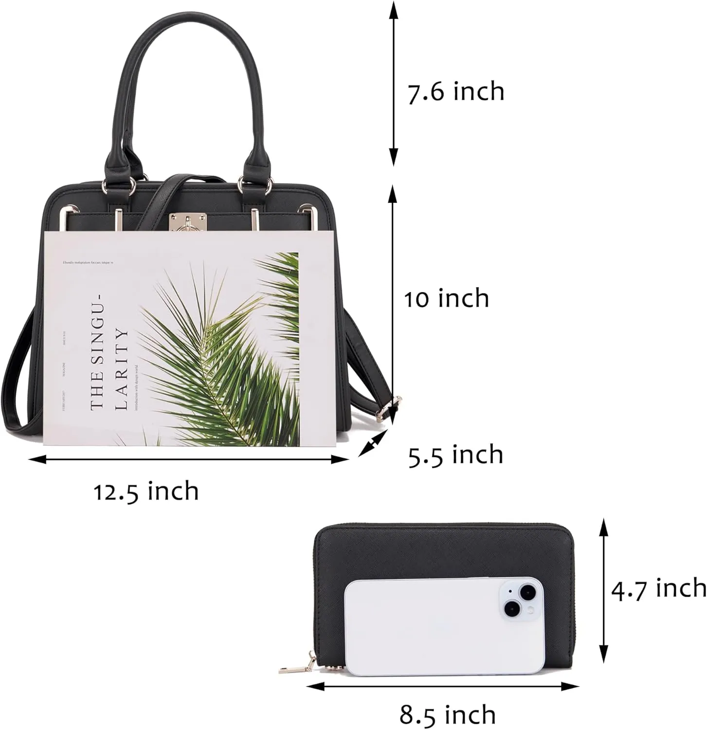 Handbags Sets For Women Shoulder Bags Top Handle Work Satchel Tote Purses Set With Matching Wallet 2pcs