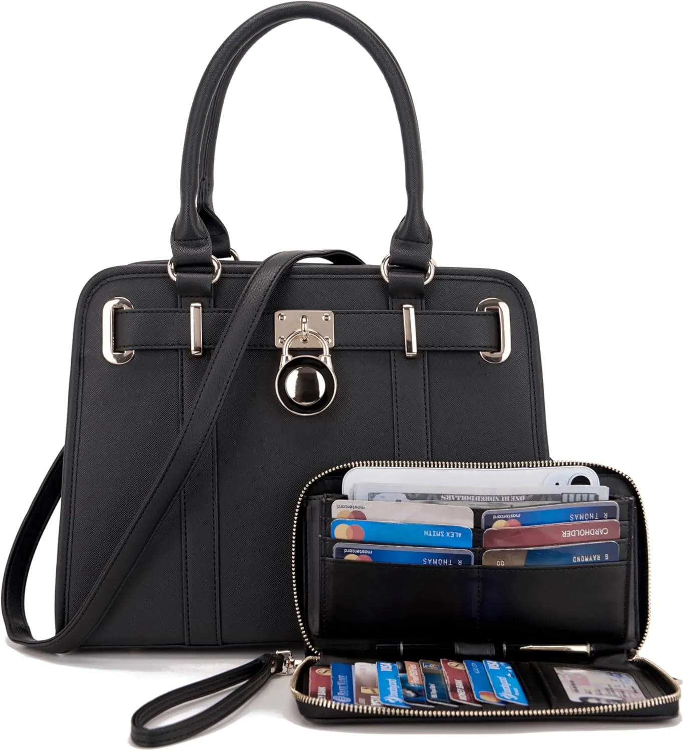 Handbags Sets For Women Shoulder Bags Top Handle Work Satchel Tote Purses Set With Matching Wallet 2pcs