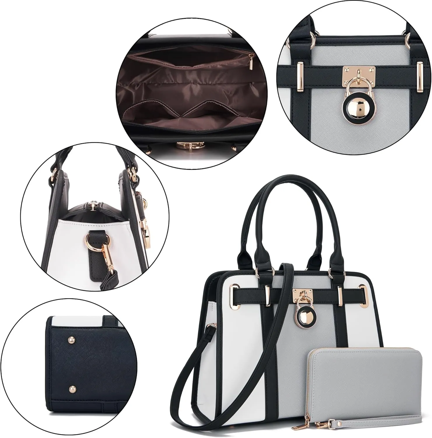 Handbags Sets For Women Shoulder Bags Top Handle Work Satchel Tote Purses Set With Matching Wallet 2pcs