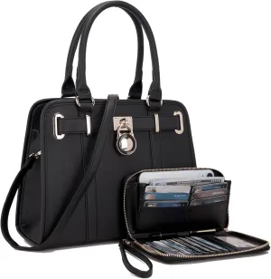 Handbags Sets For Women Shoulder Bags Top Handle Work Satchel Tote Purses Set With Matching Wallet 2pcs