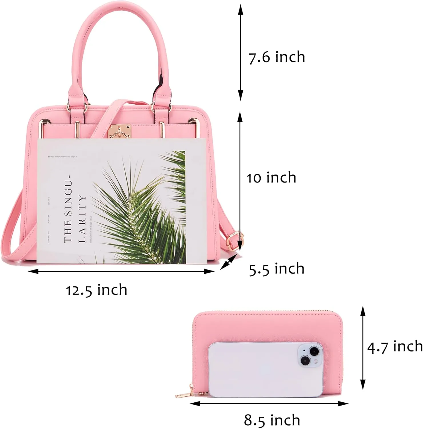 Handbags Sets For Women Shoulder Bags Top Handle Work Satchel Tote Purses Set With Matching Wallet 2pcs