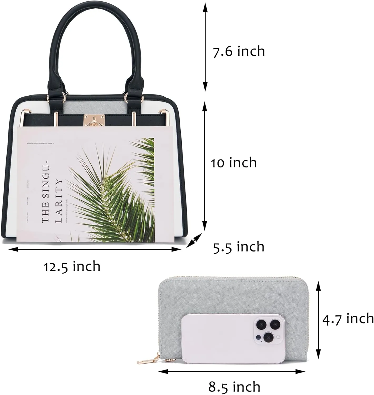 Handbags Sets For Women Shoulder Bags Top Handle Work Satchel Tote Purses Set With Matching Wallet 2pcs