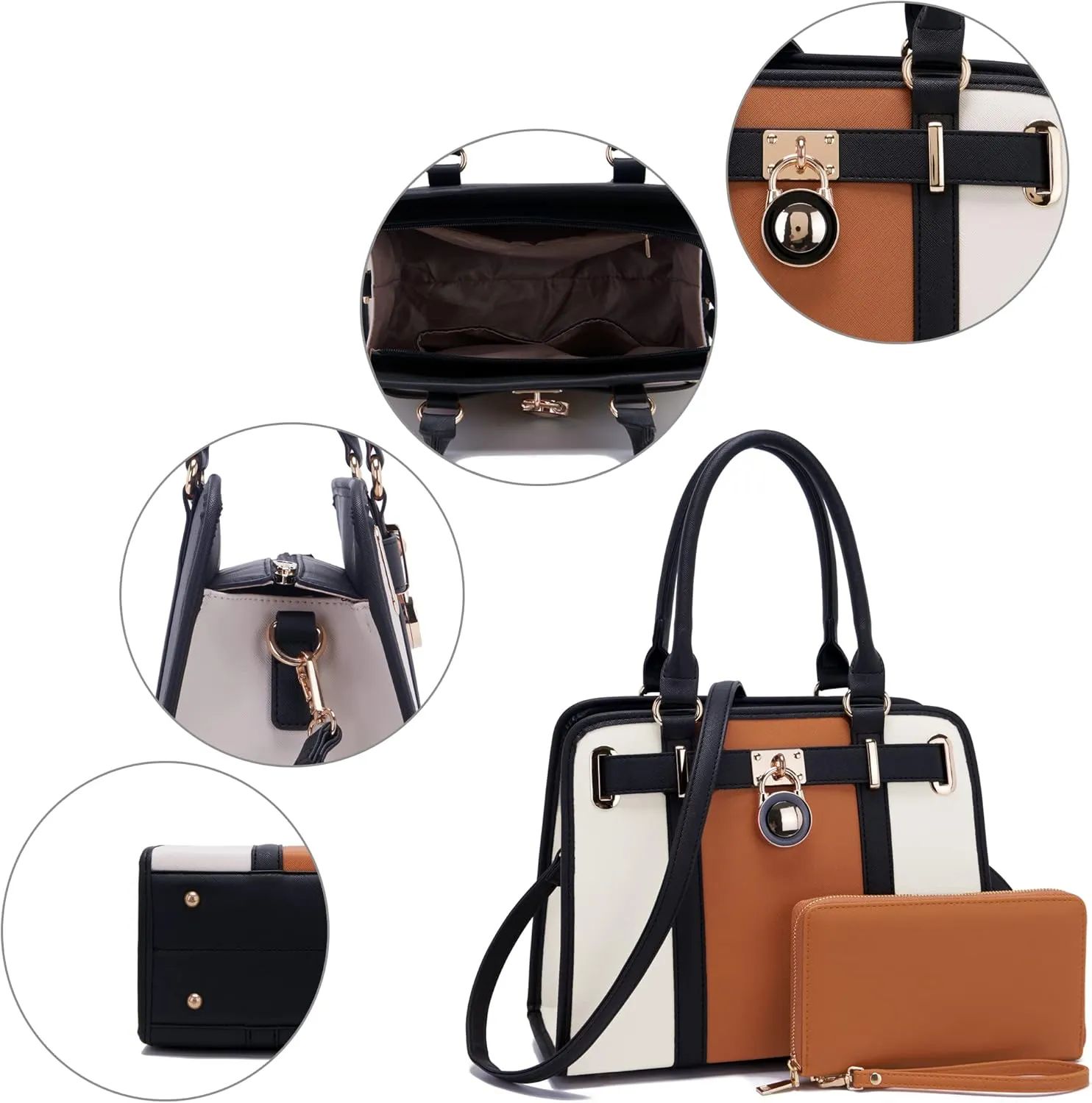 Handbags Sets For Women Shoulder Bags Top Handle Work Satchel Tote Purses Set With Matching Wallet 2pcs