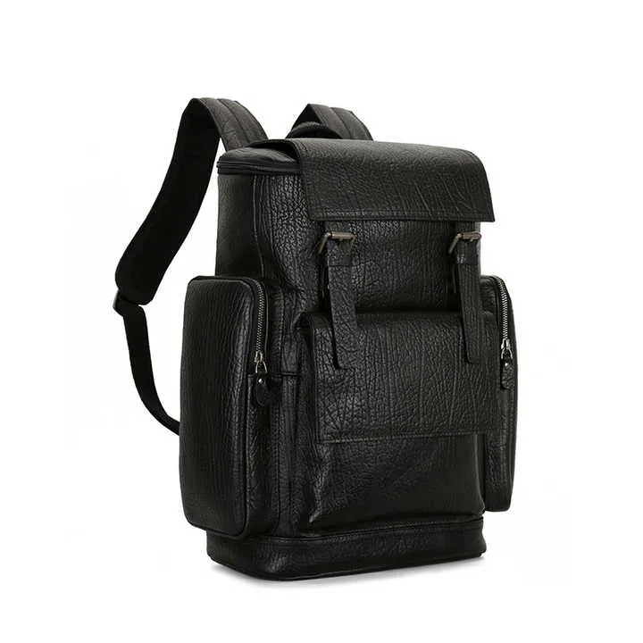 Handmade Vintage Top-Loader Zipper Full-Grain Leather Men’s Backpack