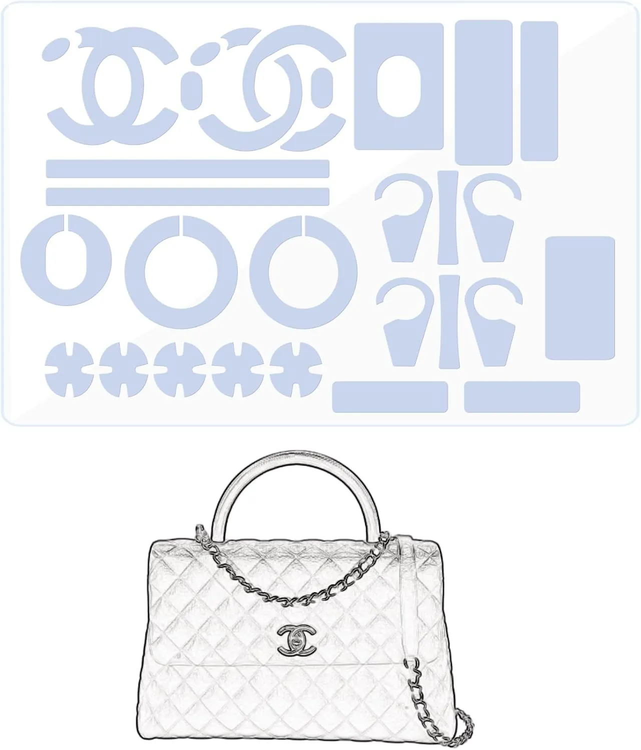 Hardware Protective Film, Compatible with Chanel Coco Handle Small/Mini Purse Hardware Sticker Transparent, Anti-Scratch, Clear