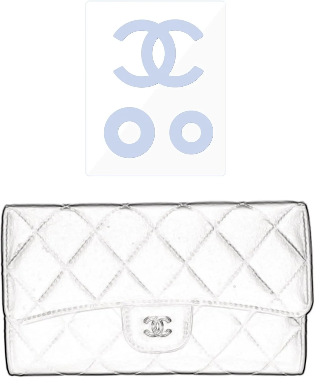 Hardware Protective Film, Compatible with Chanel Wallet WOC/Wallet Purse Hardware Sticker Transparent, Anti-Scratch, Clear (CC Wallet)
