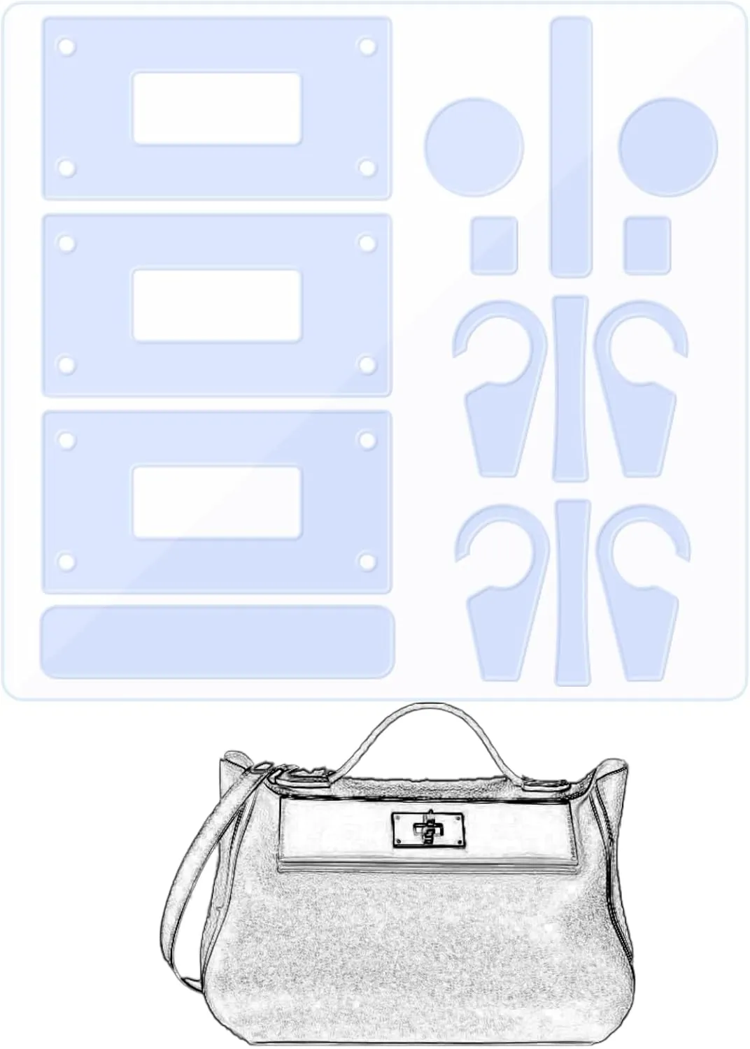 Hardware Protective Film, Compatible with Hermes 24/24(size 29). Purse Hardware Sticker Transparent, Anti-Scratch, Clear