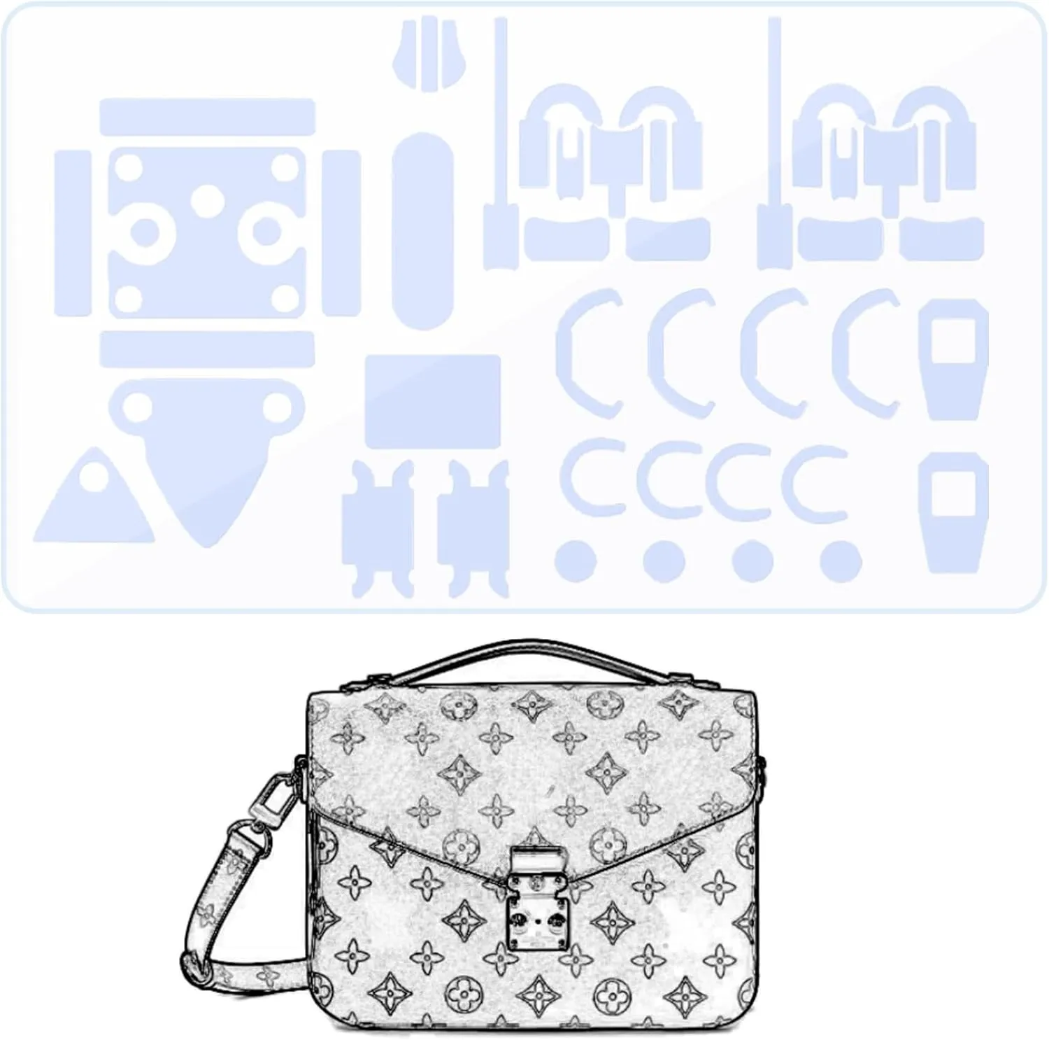Hardware Protective Film, Compatible with Pochette Metis. Purse Hardware Sticker Transparent, Anti-Scratch, Clear