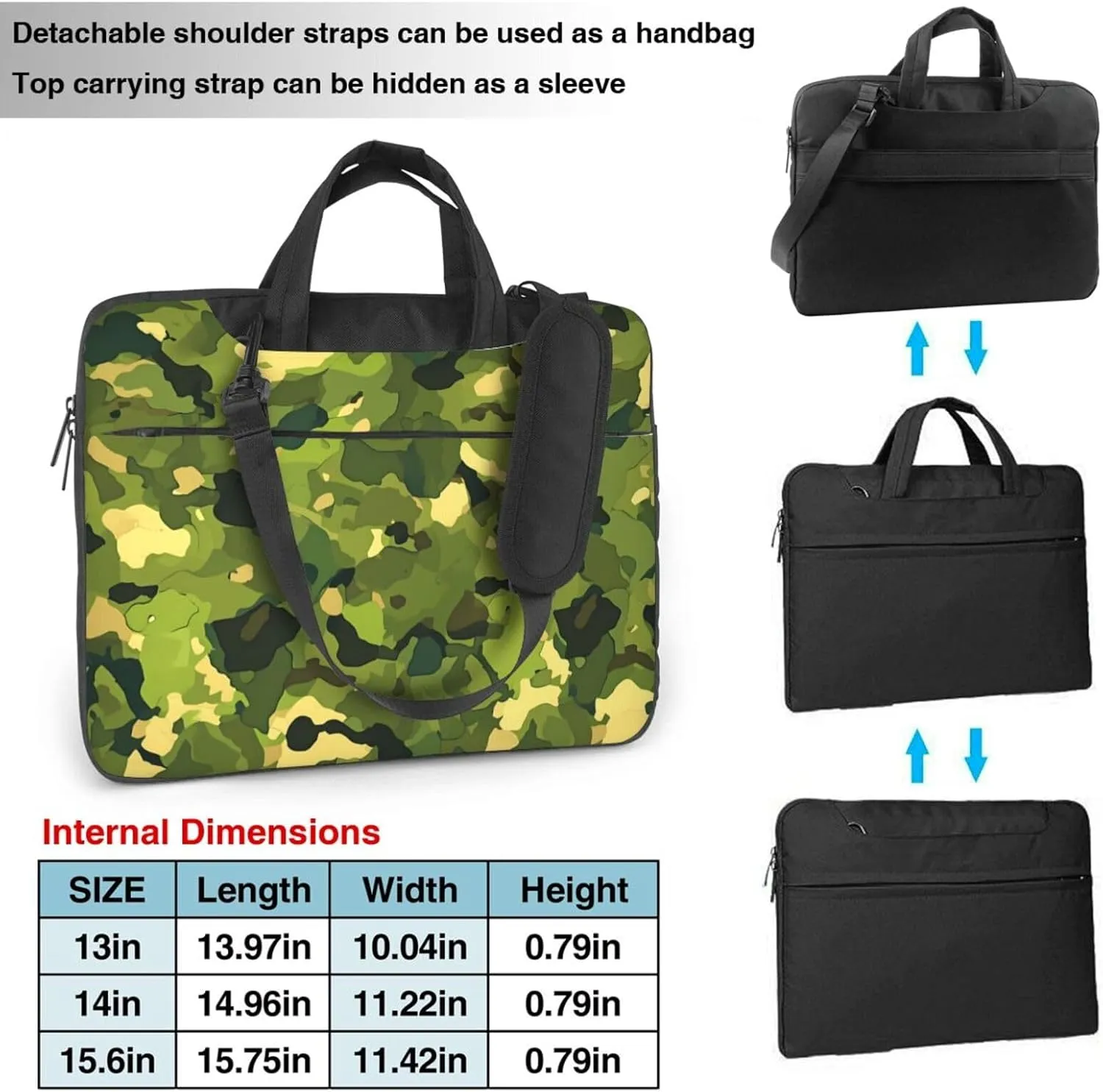 hardwoods green camo Prints Laptop Bag - with Soft Interior, Multiple Pockets - Ideal for Men, Travel and Business