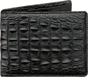 HATA Men Leather Wallet Croc RFID Blocking Front Pocket AIIigator Handmade Gift For Birthday Wedding Anniversary Father's Day