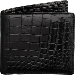 HATA Men Leather Wallet Croc RFID Blocking Front Pocket AIIigator Handmade Gift For Birthday Wedding Anniversary Father's Day