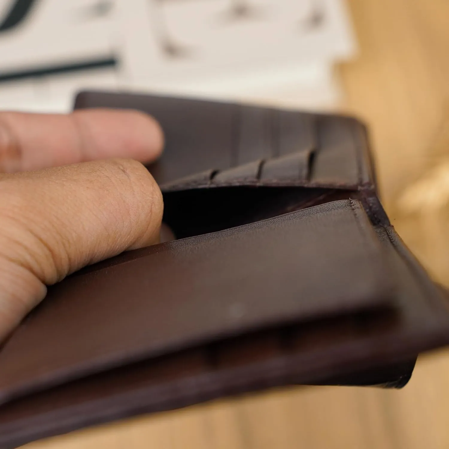 HATA Men Leather Wallet Croc RFID Blocking Front Pocket AIIigator Handmade Gift For Birthday Wedding Anniversary Father's Day