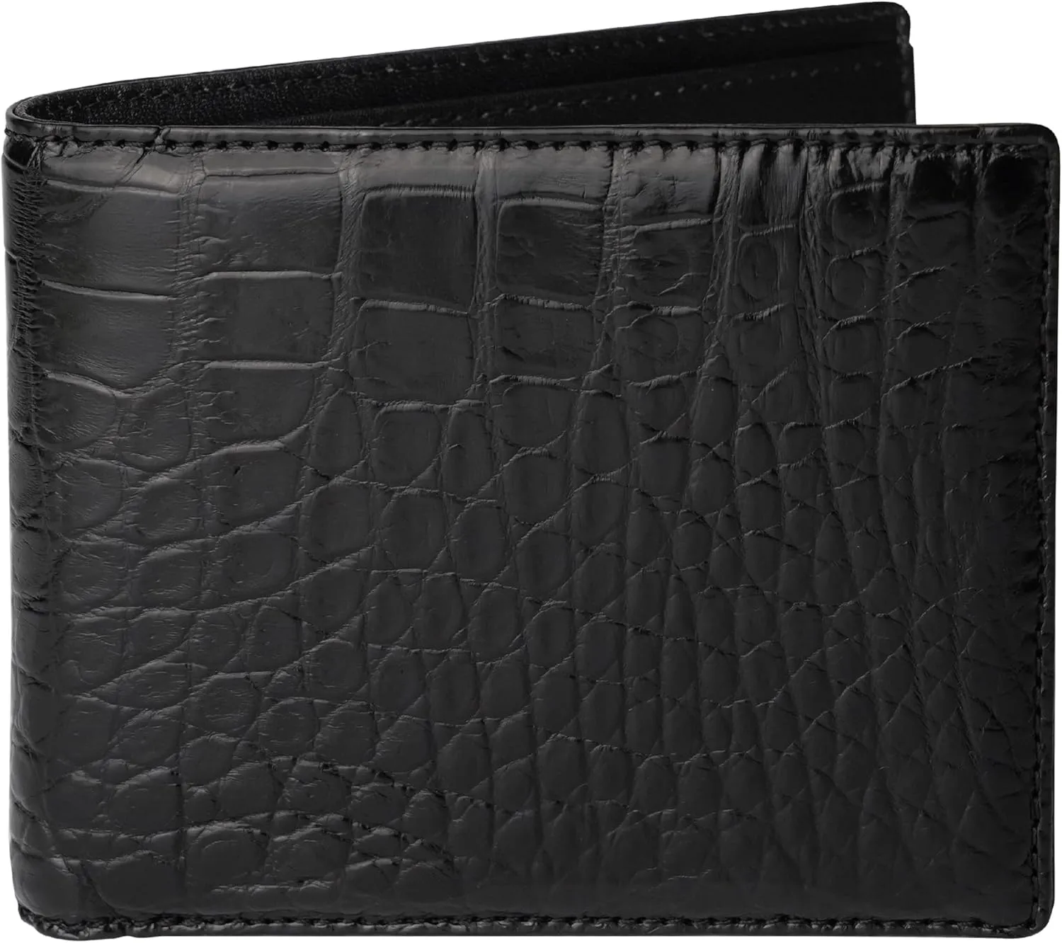 HATA Men Leather Wallet Croc RFID Blocking Front Pocket AIIigator Handmade Gift For Birthday Wedding Anniversary Father's Day