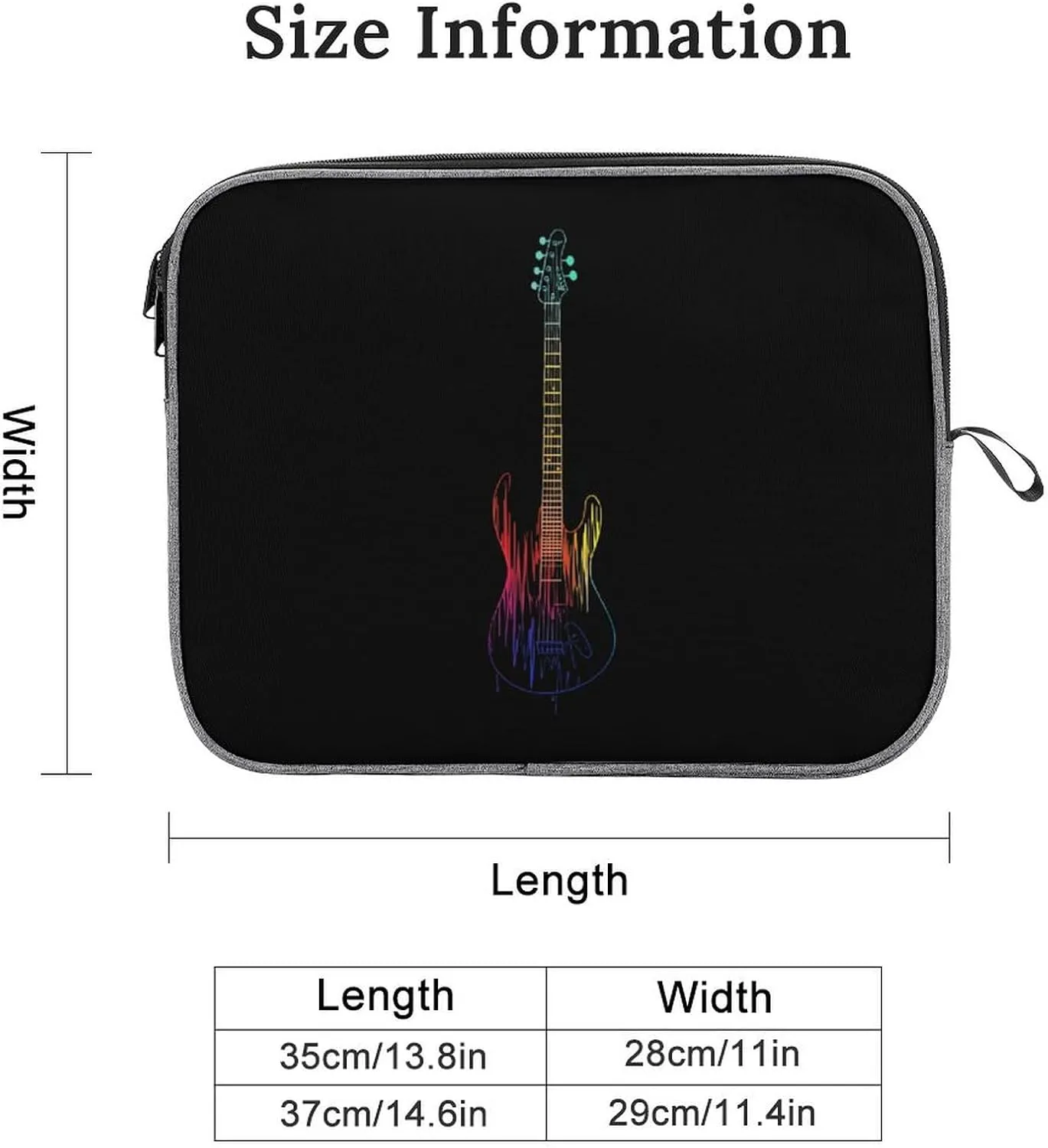 Heartbeat Guitar Laptop Sleeve Case Shockproof Protective Carrying Bag Travel Briefcase 14inch