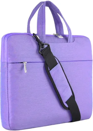 HESTECH Denim Fabric 15-15.6 Laptop Shoulder Bag Sleeve Briefcase Carrying Case for MacBook / Surface Book / Ultrabook with Denim Fabric, Purple