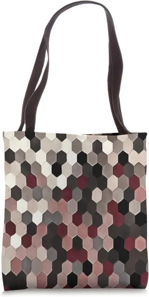 Hexagon Pattern In Gray and Burgundy Autumn Colors Painting Tote Bag