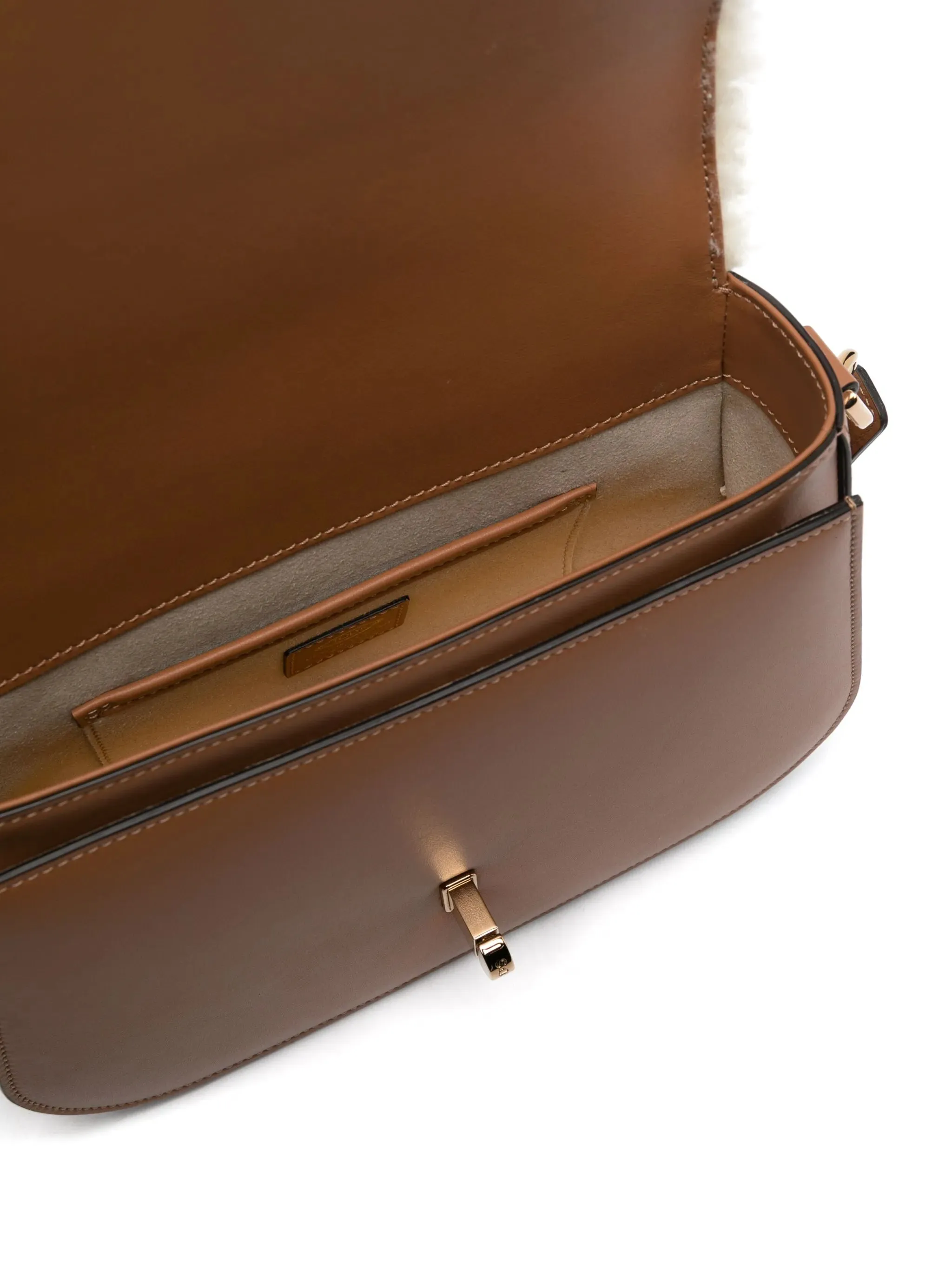 High-capacity bag Luxurious fleece-trim crossbody