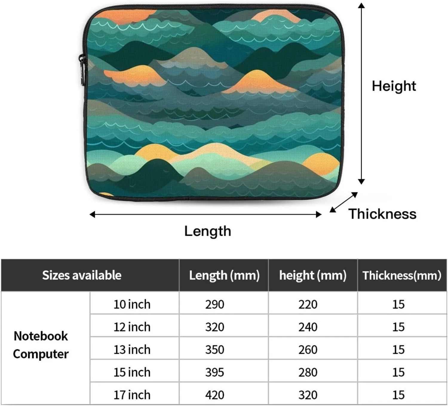 hining Overlook Picture Laptop Case - Shockproof Portable Laptop Sleeve Bag for Men and Women Business Travel, School, and Office Daily Use