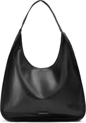 Hobo Purse, PU Leather Shoulder Bag, Tote Handbag for Work and Travel