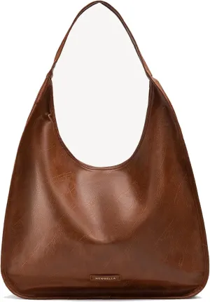 Hobo Purse, PU Leather Shoulder Bag, Tote Handbag for Work and Travel