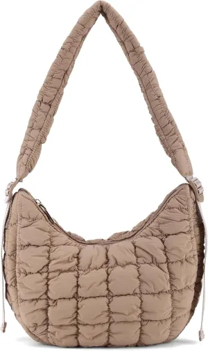HOMIEE Tote Bag for Women, Quilted Carryall Puffer Shoulder Bag Lightweight Quilted Padding Hobo Bag Handbags Puff Purse
