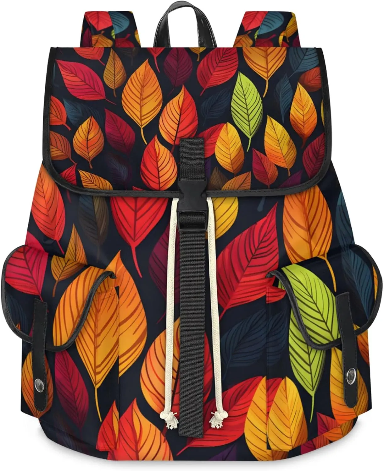 Honeybaby Vintage Waterproof Laptop Backpack for Men/Women Travel Essentials Backpack Expandable Carry On Bag with Anti-Theft Compartment Fits 15" Notebook Fall leaves Themed