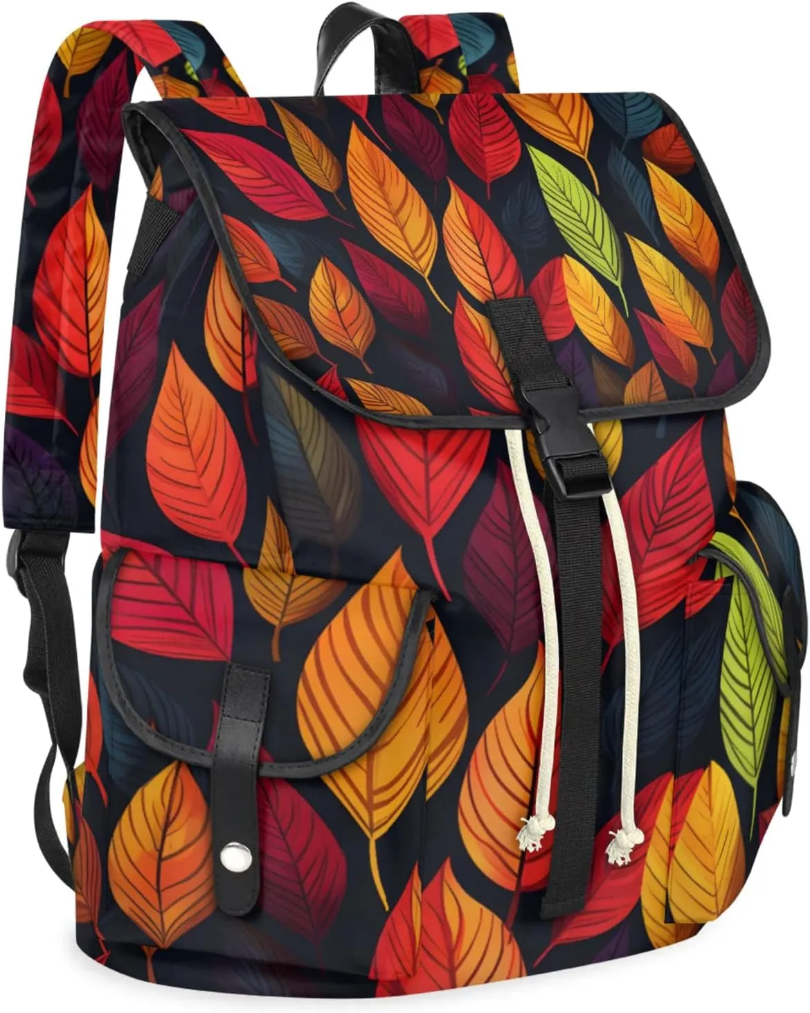 Honeybaby Vintage Waterproof Laptop Backpack for Men/Women Travel Essentials Backpack Expandable Carry On Bag with Anti-Theft Compartment Fits 15" Notebook Fall leaves Themed
