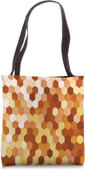 Honeycomb Pattern In Mustard Honey Colors Hexagon Painting Tote Bag
