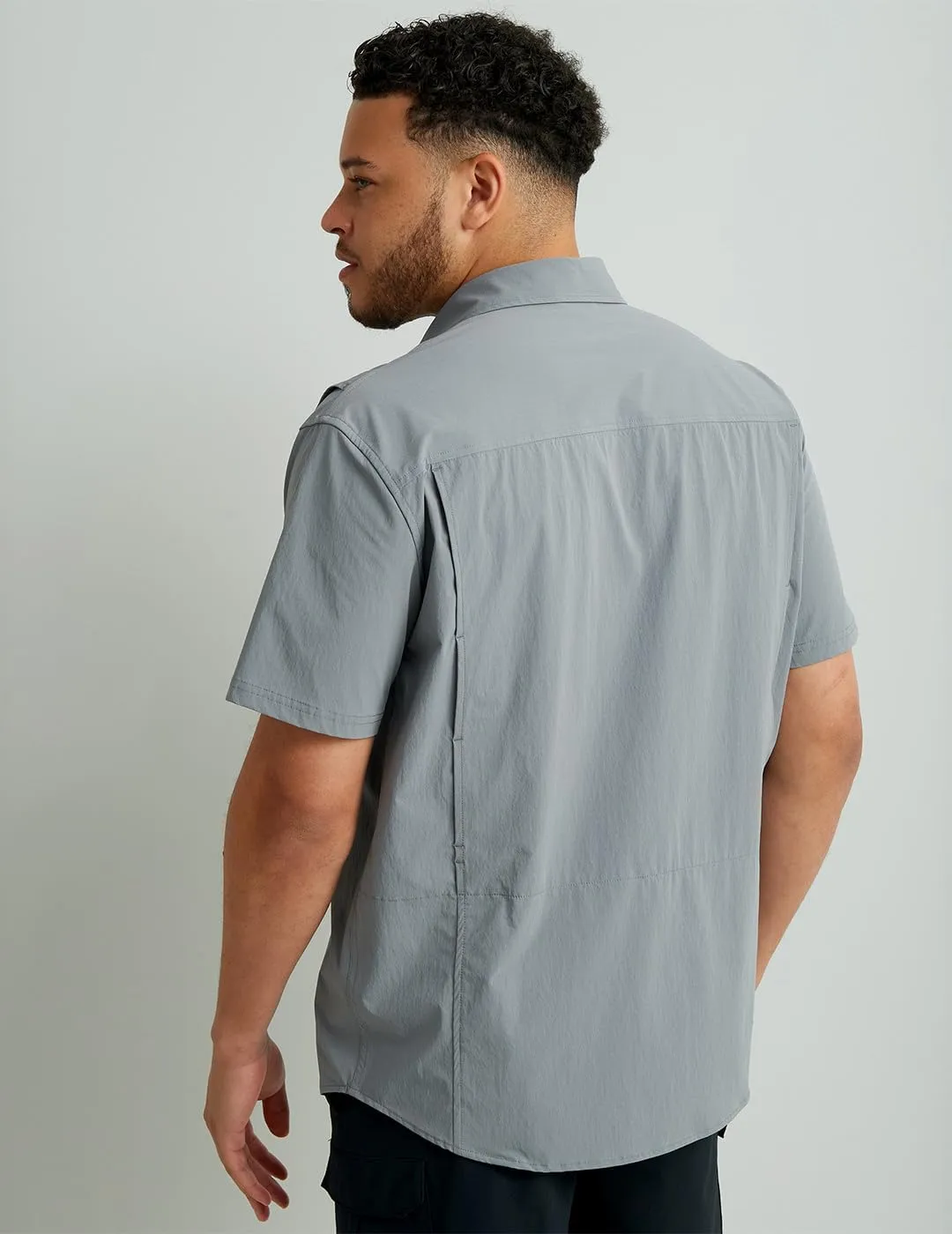 HUK Back Draft Solid Short Sleeve Button, Vented Fishing Shirt for Men