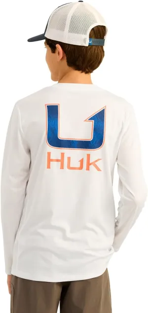 HUK Boys' Pursuit Pattern Long Sleeve, Fishing Shirt for Kids