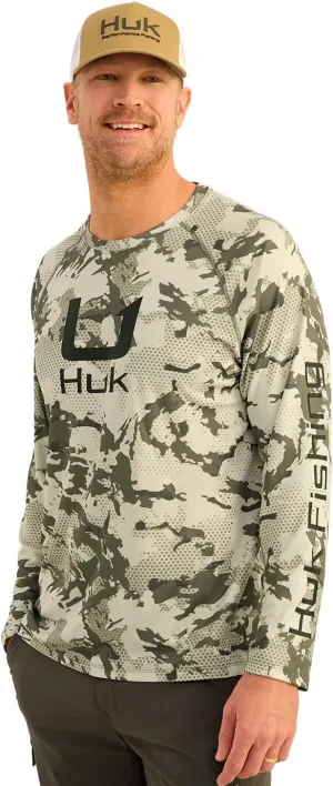 HUK Men's Kc Scott Patterned Pursuit, Performance Fishing Shirt
