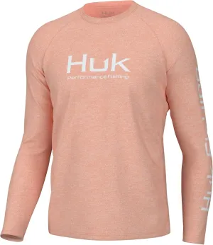 HUK Men's Pursuit Heather Long Sleeve, Fishing Shirt