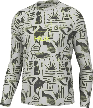 HUK Men's Pursuit Pattern Long Sleeve, Performance Fishing Shirt