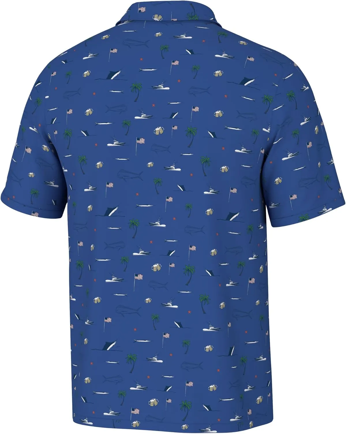 HUK Men's Pursuit Pattern, Performance Short Sleeve Polo Shirt