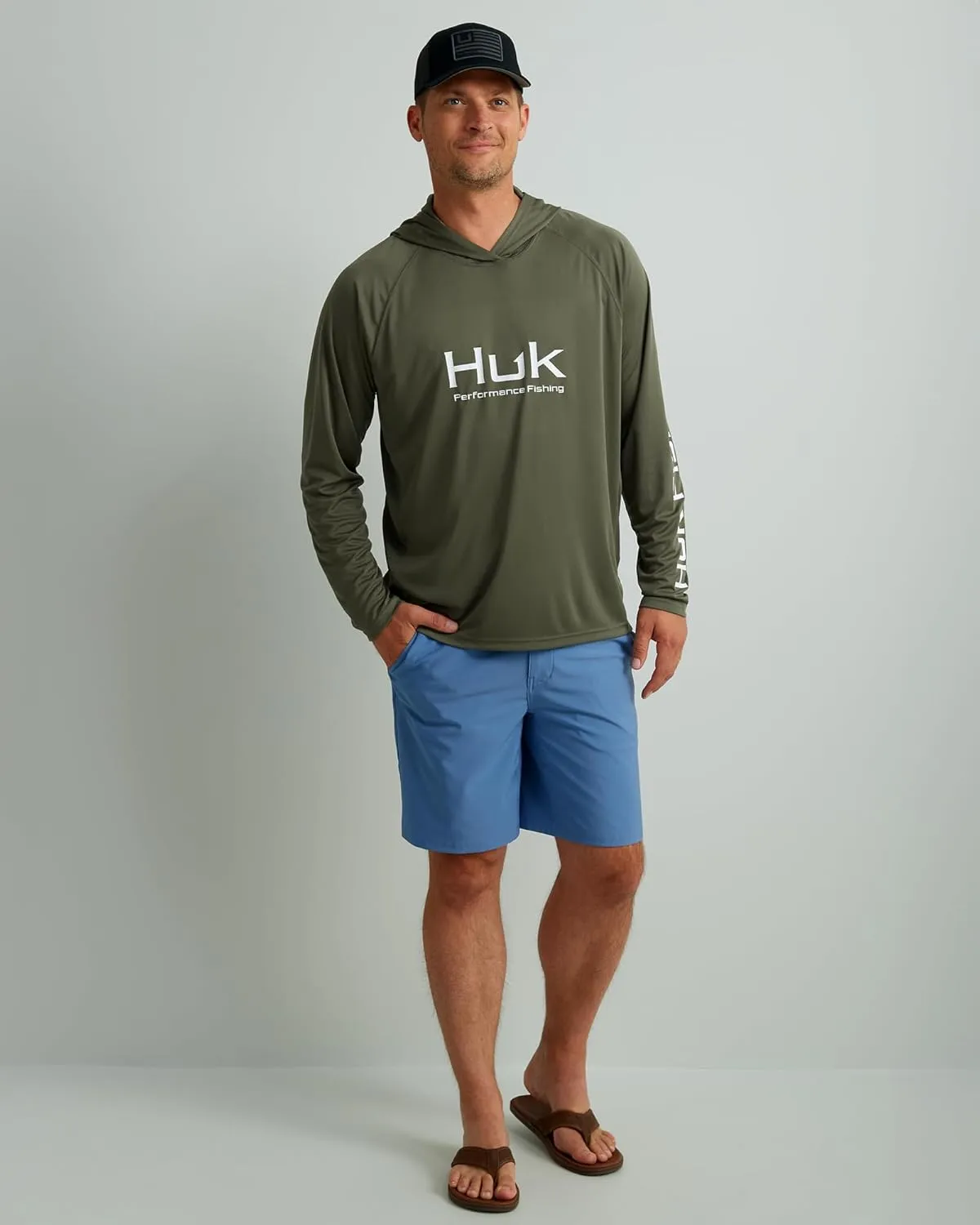 HUK Men's Pursuit Vented Long Sleeve Hoodie, Fishing Shirt with Hood