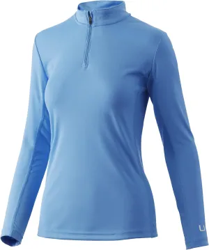 HUK Women's Icon 1/4 Zip Long Sleeve| Fishing Shirt with Sun Protection