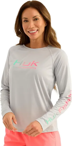 HUK Womens Pursuit Long Sleeve Shirt, Performance Shirt   Sun Protection